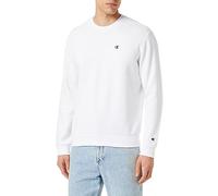 Champion Men’s Crewneck Sweatshirt, powerblend plush fleece, with embroidered logo, relax fit, warm and comfortable White