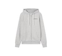 Champion Men’s Fleece Full-zip Hoodie with front kangaroo pocket, Contrast graphic, Adjustable hood with drawcord Grey
