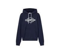 Champion Men’s Fleece Hoodie with round contrast drawcord, front kangaroo pocket, Contrast graphic, Adjustable hood with drawcord, Graphic Shop line Blue