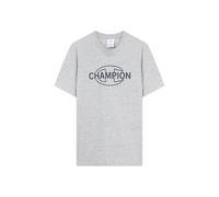 Champion Men’s Graphic T-Shirt, Pure Cotton Jersey, Breathable, Ideal for Warm Weather, with Printed Logo, 100% Cotton Grey