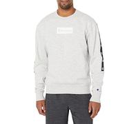 Champion Men’s Midweight Fleece Sweatshirt, Men’s Pullover Sweatshirt, Men’s Logo Sweatshirt, Bleached Stone Cream Heather, XL