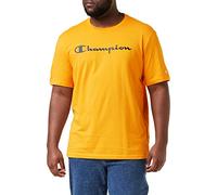 Champion Men's American Classics Big Logo S-S Short Sleeve T-Shirt, Mustard Yellow, S