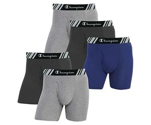 Champion Men's Boxer Briefs All Day Comfort No Ride Up Double Dry X-Temp 5 Pack