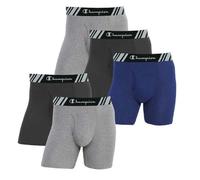 Champion Men's Boxer Briefs All Day Comfort No Ride Up Double Dry X-Temp 5 Pack (Black - Navy - Grey XX-Large)