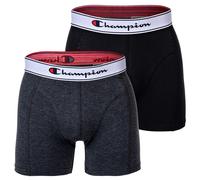 Champion Men's Boxer Shorts, 2er Pack - Cotton, Logo Waistband, Plain