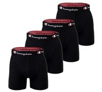 Champion Men's Boxer Shorts, 4 Pack - Cotton, Logo Waistband, Solid Color