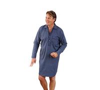 Champion Mens Brushed Cotton Striped Nightshirt Sleepwear Nightwear (Navy) 4XL