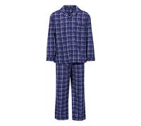 Champion Mens Cambridge Brushed Cotton Check Pyjamas Navy Blue 4XL