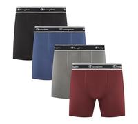 Champion mens Champion Men's 4 Pack Performance Boxer Brief, Black, Gray Blue, Monument, Fig, M