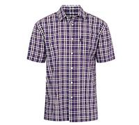 Champion Mens Checked Country Casual Short Sleeve Shirt Croyde Wine 4XL