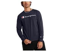Champion Men's Classic Graphic Long Sleeve Tee T Shirt, Navy-y06794, L UK