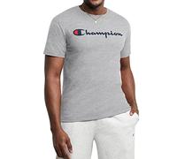 Champion Men's, Classic Graphic, Soft and Comfortable T-Shirts Logo (Reg. Or Big & Tall), Oxford Gray Script, XS