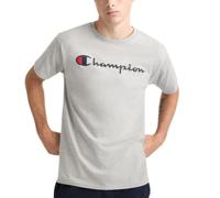 Champion Men's, Classic Graphic, Soft and Comfortable T-Shirts Logo (Reg. Or Big & Tall), Oxford Grey Script, Medium