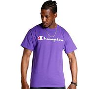 Champion Men's, Classic Graphic, Soft and Comfortable T-Shirts, Script Logo (Reg. Or Big & Tall), Purple, S