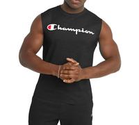 Champion Men's Classic Jersey Muscle Tee Screen Print Script Black