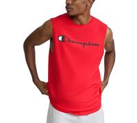 Champion Men's Classic Muscle T-Shirt, Sleeveless, Standard Fit, Script & C Logo, Available in Regular and Big & Tall, Scarlet, Medium