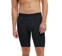 Champion Mens Compression Shorts, Sport Shorts for Men, Moisture-Wicking, C Logo, 9", Black C Logo, M
