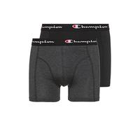 Champion Men's Core x2 Boxer Briefs, Black & Dark Heather Grey, S (Pack of 2)