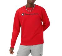 Champion Men's Crewneck, Powerblend Fleece, Hoodie Sweatshirt Logo (Reg. Or Big & Tall), Team Red Scarlet Script, XS