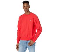 Champion Men's Crewneck, Reverse Weave, Heavyweight Fleece Sweatshirt, Team Red Scarlet Left Chest C, XS