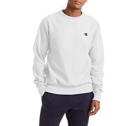 Champion Men's Crewneck, Reverse Weave, Heavyweight Fleece Sweatshirt, White, S