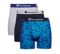 Champion Men's Underwear Boxer Briefs, Everyday Active, Lightweight Stretch, Multi-Pack, Blue Print Logo/Navy/Silverstone-3 Pack, L (Pack of 3)