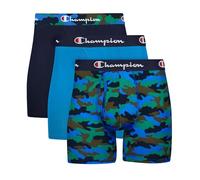 Champion Men's Underwear Boxer Briefs, Total Support Pouch, Assorted Multi-Pack, Blue Camo Print/Balboa Blue/Navy-3 Pack, S (Pack of 3)