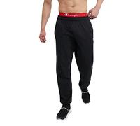 Champion Men's Everyday Fitted Ankle Cotton Pants, 31.5" Inseam, Cotton Knit Pants Left Hip C Logo, Cotton Warm-Up Pants, Black, X-Large
