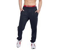 Champion Men's Everyday Fitted Ankle Cotton Pants, 31.5" Inseam, Left Hip C Logo, Warm-Up, Navy, 3X-Large