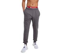 Champion Men's Joggers, Lightweight Lounge, Jersey Graphic Pants, 31" Sweatpants, Granite Heather C Patch Logo, Large
