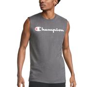 Champion Men's Graphic Jersey Muscle Shirt, Granite Heather, Large