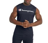 Champion Men's Graphic Jersey Muscle Shirt, Navy, Large