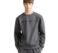 Champion Men's Powerblend Fleece Crew Sweatshirt, Graphic, Granite Heather Script, Medium