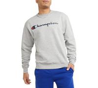 Champion Men's Graphic Powerblend Fleece Crew Sweatshirt, Oxford Grey/Champion Script, M UK