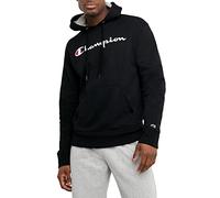 Champion Men's Graphic Powerblend Fleece Hood Sweatshirt, Black/Champion Script, M