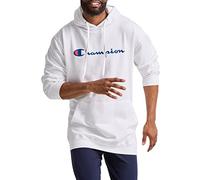 Champion Men's Graphic Powerblend Fleece Pullover Hooded Sweatshirt, White, M UK