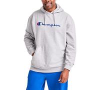 Champion Mens Hoodie, Powerblend, Fleece, Comfortable Sweatshirt for Men (Reg. Or Big & Tall), Oxford Gray Script, Large Tall, L Tall