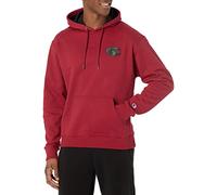 Champion Men's Hoodie, Powerblend, Fleece, Graphic, Sweatshirt for Men (Reg. or Big & Tall), Cranberry Tart/Black Mesh Camo, L