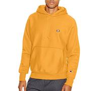 Champion Men's Hoodie, Reverse Weave, Fleece Comfortable Pullover Sweatshirt, C Gold/Left Chest C Logo, M
