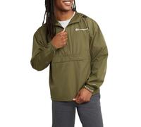 Champion Men's, Stadium Packable, Wind, Water Resistant Jacket (Reg. Or Big & Tall), Cargo Olive Small Script, M