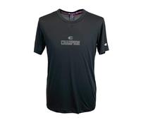 Champion Men's Legacy Modern Basketball at The Gym-Micromesh S/S Crewneck T-Shirt, Black, L
