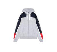 Champion Men's Legacy Retro Sport (220333) -Soft Compact Poly Fleece Full-Zip Hooded Sweatshirt, Grey (EM021), L