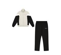 Champion Men's Legacy Script Shop Color Block (220290) -Soft Compact Powerblend Fleece High-Neck Tracksuit, White (ES057), XL