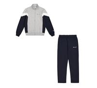 Champion Men's Legacy Script Shop Color Block (220290) -Soft Compact Powerblend Fleece High-Neck Tracksuit, Grey (EM021), XS