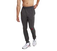 Champion Men's Joggers, Lightweight Lounge, Jersey Graphic Pants, 31" Sweatpants, Granite Heather Script, X-Large