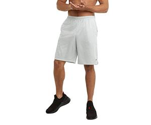 Champion Men's Mesh Gym, Lightweight Shorts (Reg. Or Big & Tall), Athletic Gray C Patch Logo, X-Small