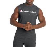 Champion Men's Graphic Jersey Muscle Shirt, Granite Heather, S