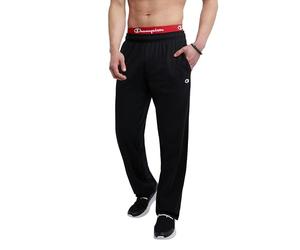 Champion Men's Open Light Weight Jersey Sweatpant pajama bottoms, Black, S UK