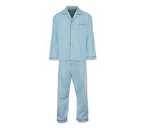 Champion Men's Oxford Plain Design Polycotton Long Pyjama Set, Blue, Large (42-44in Chest)