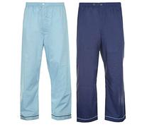 Champion Men's Pack of 2 Hampton Polycotton Long Pyjama Trouser Bottoms (Blue/Navy) 4XL